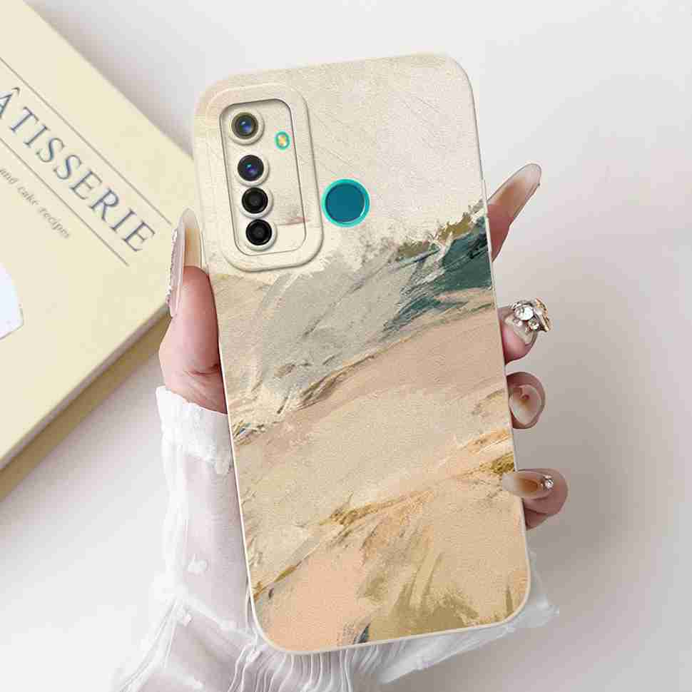 Für Realme 5 Pro Hülle Niedliche Panda-Blumen-Abdeckungen Weiche Silikonhüllen Für Realme 5 Realme5 Pro Stoßfeste Rückseite Fundas
