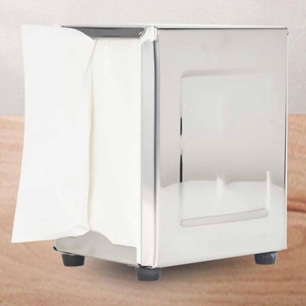 Stainless Steel Tissue Box Cover Facial Napkin Holder Organizer Gift Double Sided Adjustable for