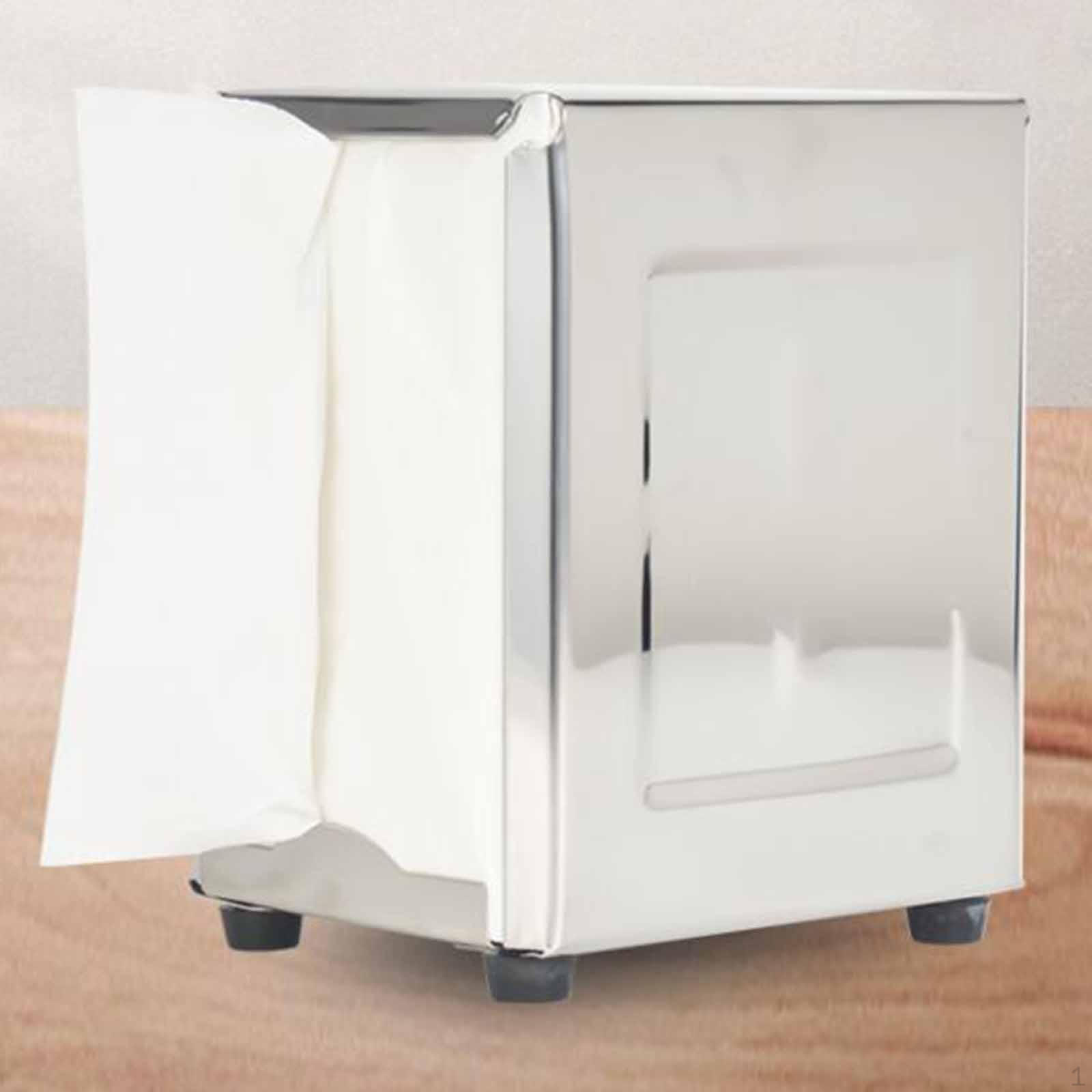 

Stainless Steel Tissue Box Cover Facial Napkin Holder Organizer Gift Double Sided Adjustable for
