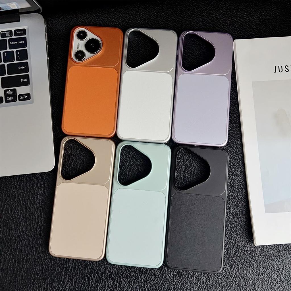 Case For Huawei Pura 90 Pro Max Fashionable Plain Leather Texture Light Magnetic PC Cover For Huawei Pura90 Pro Shockproof Funda