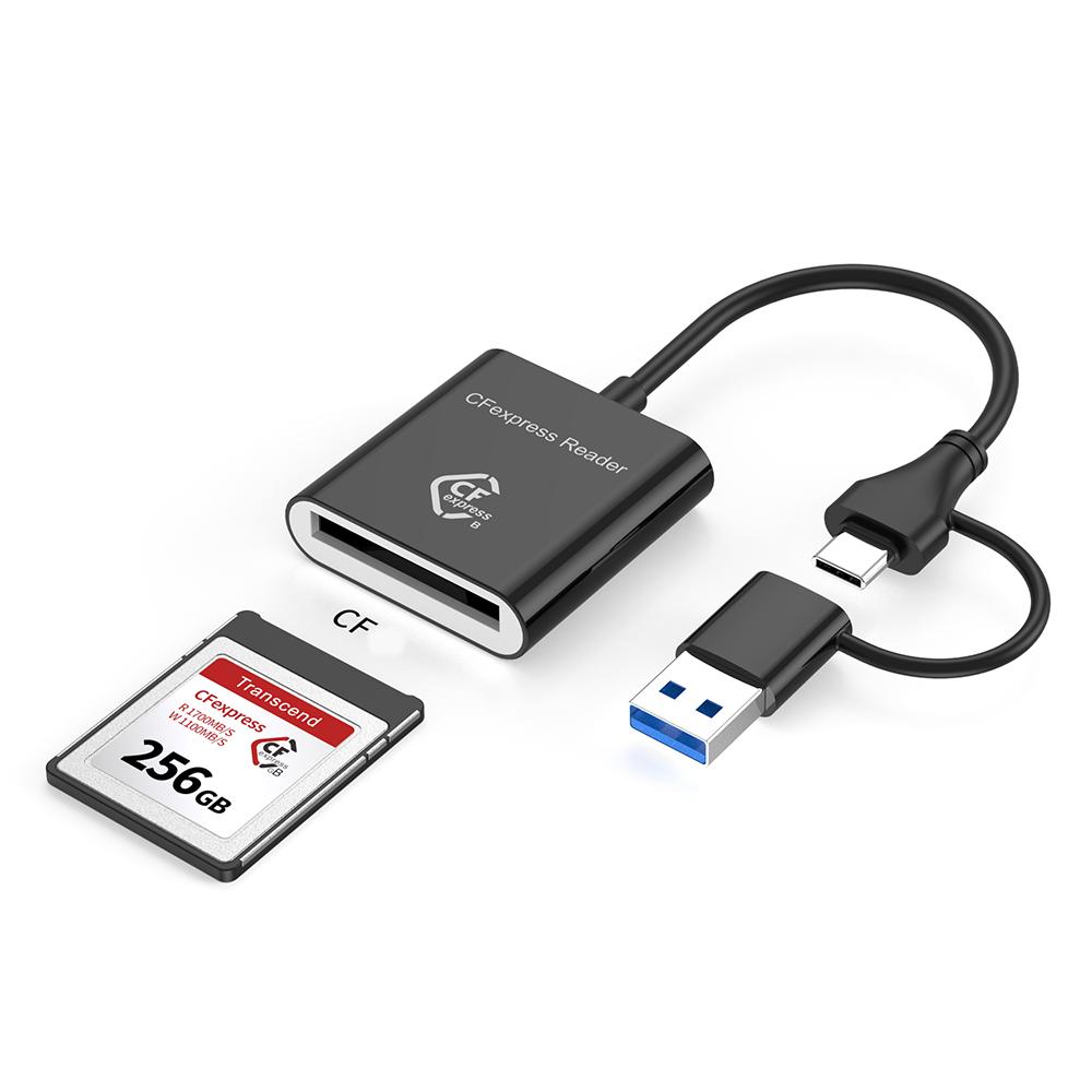 10Gbps CFexpress Type B Card Reader 10Gbps USB3.2 Gen2 Adapter Portable Type A-C CF Express B Card Reader for Windows XP MAC OS