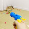 1 Stück Pistole mit 20 Spielzeugkugeln Katze Plüschballpistole Stressabbau Leiser Ball Mikroelastisch Elektrostatisch Klebriges Fell Katzenspielzeugball
