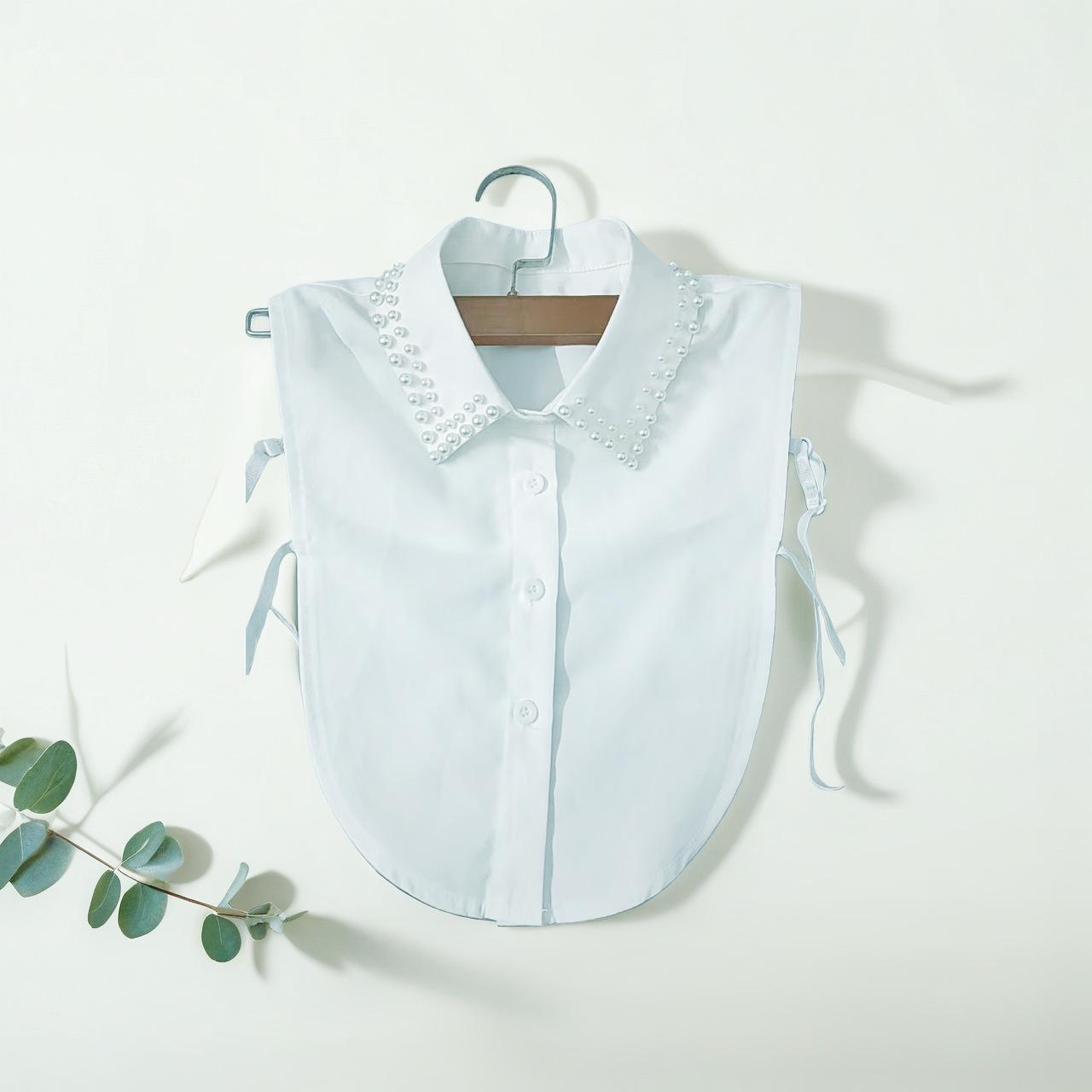 Воротник-обманка с жемчугом - Хлопок с высоким блеском One Size