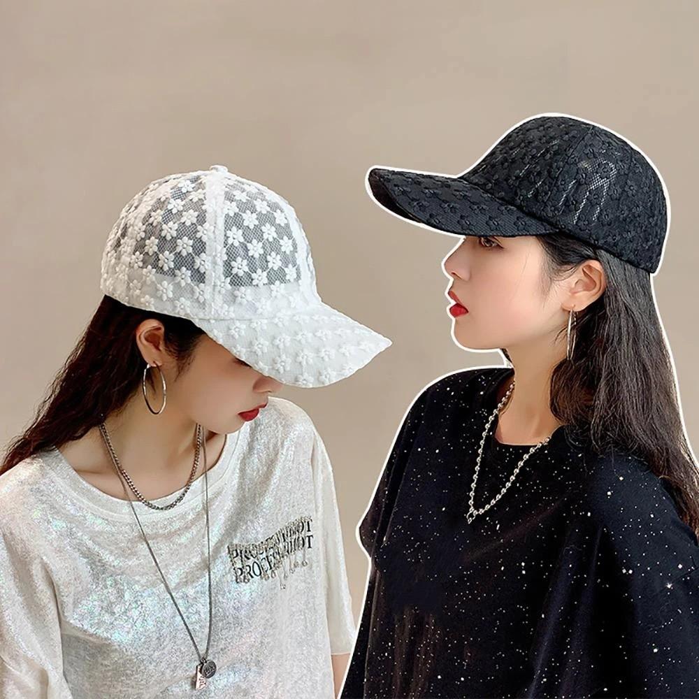 Breathable Casual Hip Hop Korean Outdoor Girls Lace Mesh Hat Flower Baseball Cap Visors Cap