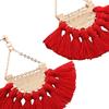 Gprince European Fashion Fan-shaped Gothic Tassel Earrings Ear Drops Women Jewelry Red