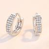New 925 Sterling Silver Earrings for Women Original Charm Double Hoop Earrings Pave CZ Fine Engagement Anniversary Jewelry Gift