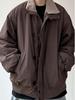 Herren Japanische Retro Lammwolle Warme Baumwolljacke - Winter Lockerer Schnitt, Samt Verdickt, Stehkragen Oberbekleidung