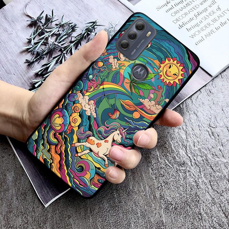 Trippy Mushroom Wizard Phone Case For Motorola G84 G22 G32 G34 G52 G10 G20 G30 G60 G60S G13 G50 G54 G62 G53 G72 G85 G24 Power