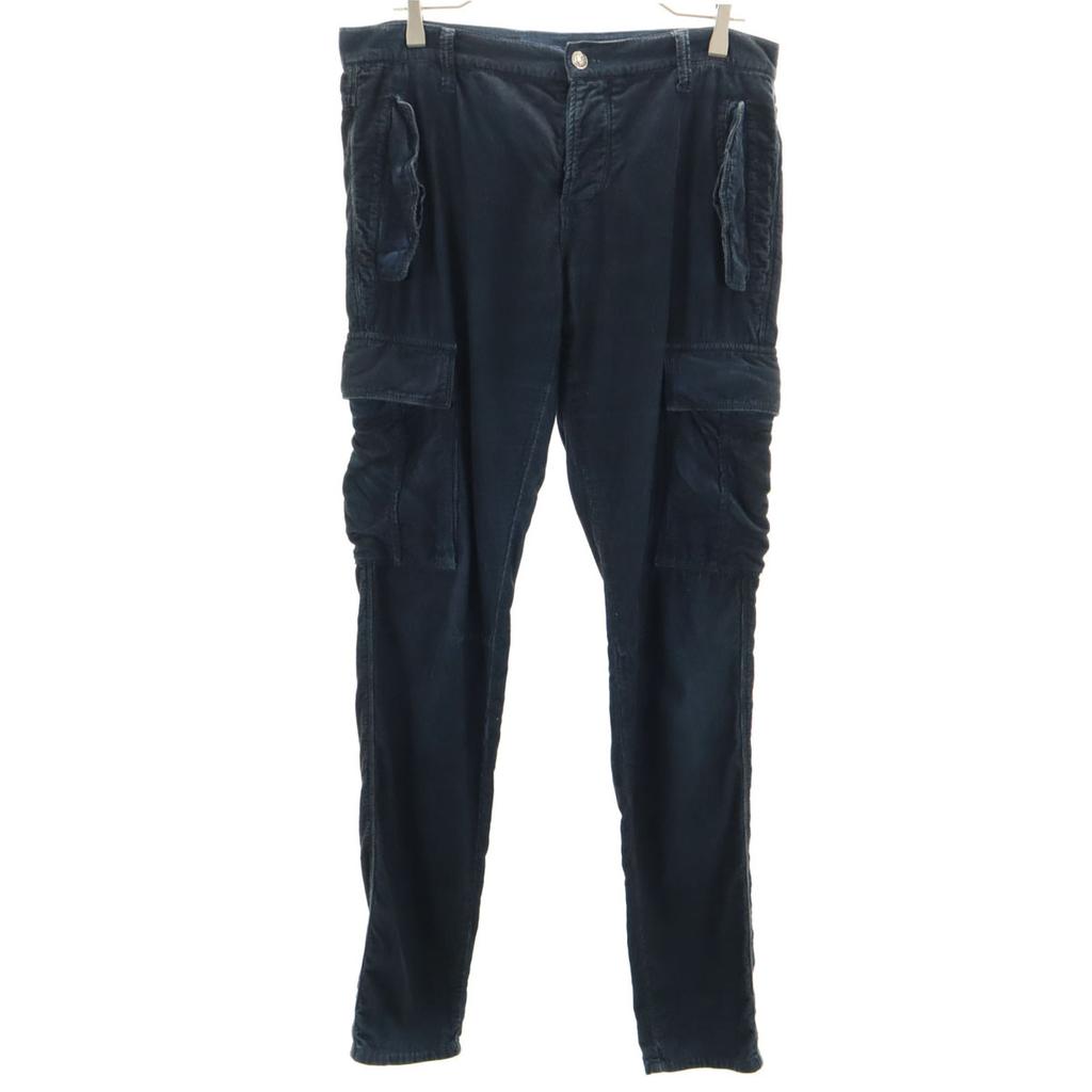 Gucci Made In Italy Corduroy Cargo Pants 44 Navy System Button Fly Men's Used