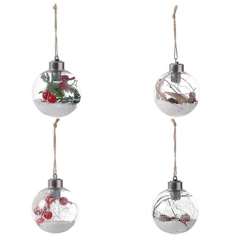 Elegant Led Transparent Ball Light Christmas Tree Ornaments Ideal For Holiday Decoration