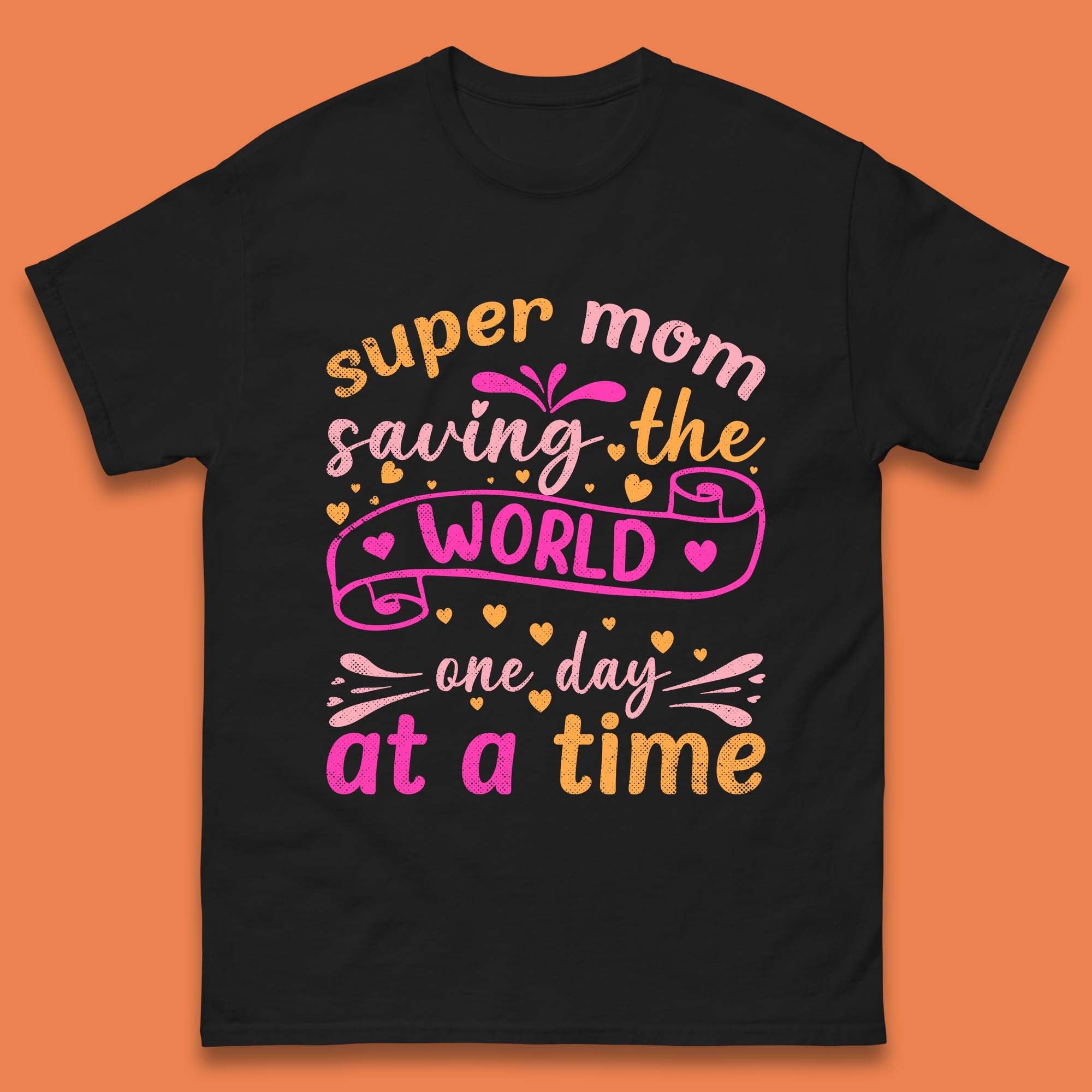Super Mom Saving The World Mens T-Shirt Womens Tops Tees 2XL