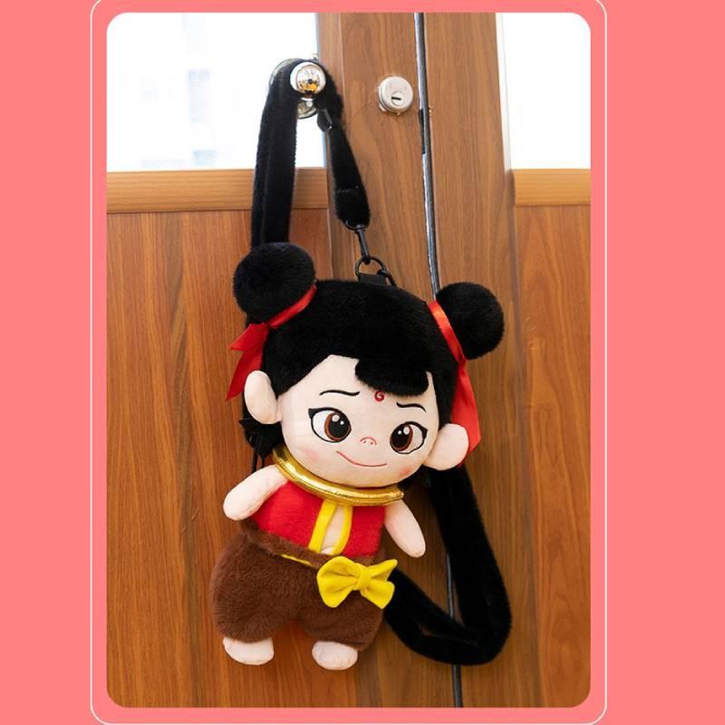 Zha Ne 2 Themed Cute Cartoon Plush Backpack Arched Shoulder Straps Children