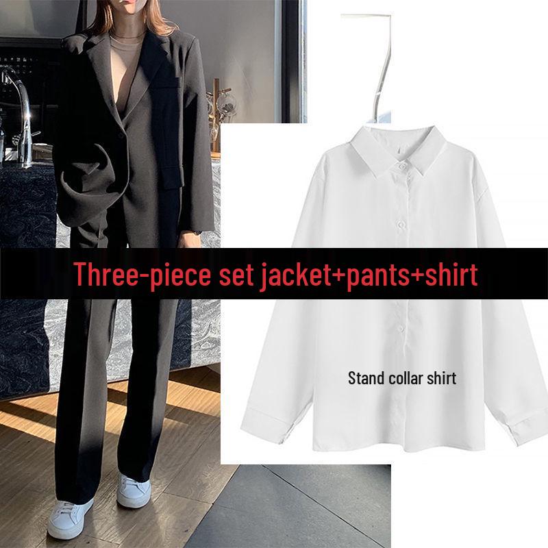 Dámský profesionální pracovní oblek na jaro a podzim: Sada blazeru a formálního oblečení pro vysokoškoláky v evropském a americkém stylu.