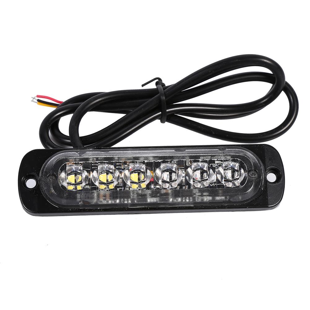 2pcs 12V 6 LED Car Truck Emergency Warning Strobe Light Hazard Flashing Lamp Amber  White
