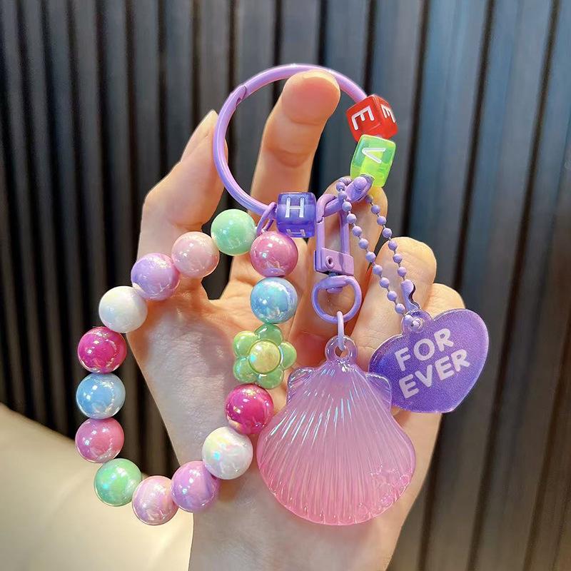 Exquisite Acrylic Beaded Keychain Pendants - Bag Charms & Car Key Lanyards, Ideal Small Gifts for Students.