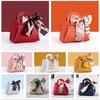 5PCS Distribute Leather Pink Gift Bags Wedding Favour Bag for Guest Mini Handbag with Ribbon Candy Packaging Box Party Decor
