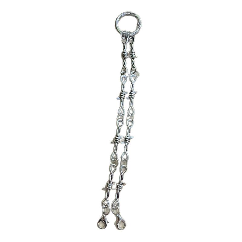 

1pc Retro Gothic Punk Detachable Double Thorn Shoe Decor Chain Easy-Release Buckle Mechanism Ideal DIY Fashion Accessory