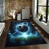 Glowing Soccer Ball on Field with Lightning and Futuristic Design Suitable for use as an anti-slip for living room bedroom sofas