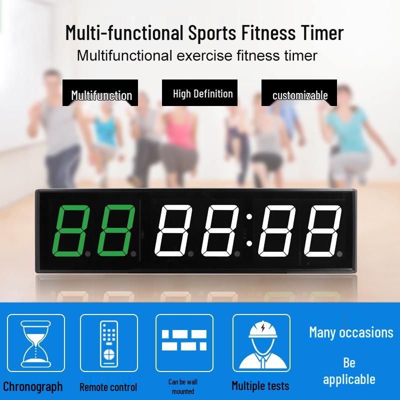 LED Sports Fitness Timer: Custom Countdown/Clock for Training & Competition US Plug