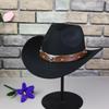Hot-selling autumn and winter woolen felt hat men's and women's curved-brimmed jazz hat fashion bull's head accessories Tibetan denim top hat