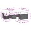 11-teiliges Gartensofa-Set mit Kissen Schwarzes Poly-Rattan