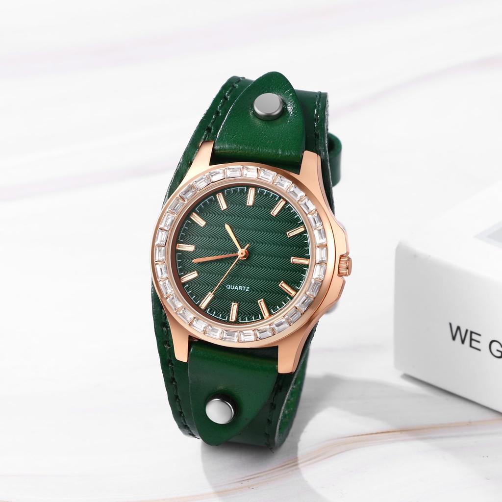 Watch Bracelet Punk Leather Belt Analog Waterproof Leather Belt Casual Business Fashion Watch Green Accessories Birthday Christmas Day Present Women's