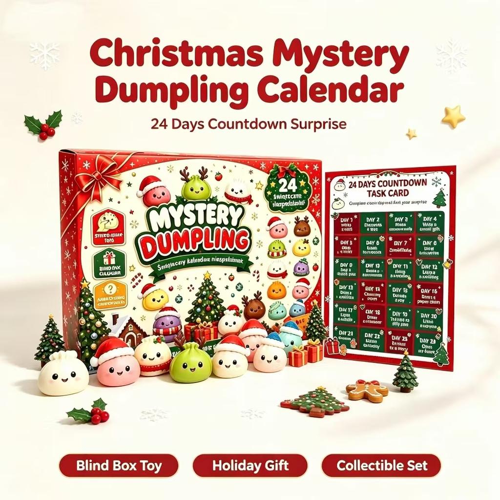 Werbe-Weihnachts-Adventskalender Brötchen-Quetsch-Spaß Niedliches Weiches Spielzeug Stressabbau Blind Box Unterstützt Anpassung