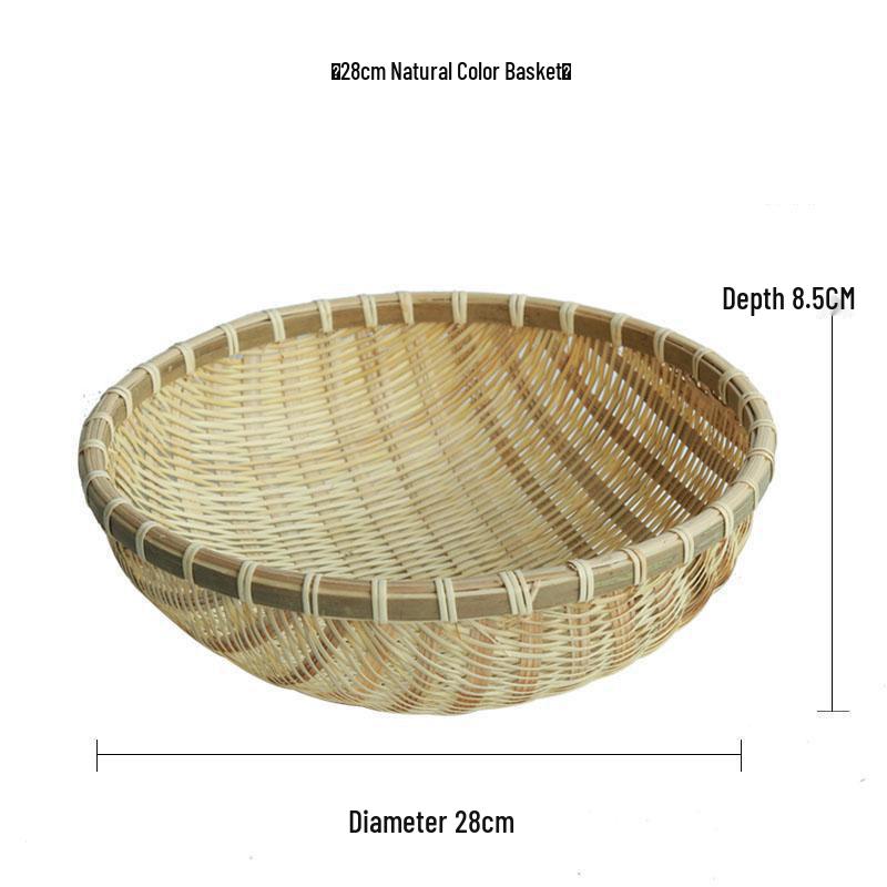 Bamboo Weaving Basket with Base - Handmade Fruit or Snack Holder