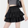 Women's Summer White Ruffle Puff Cake Dress - Ballet-Style High Waist A-Line Midi Skirt