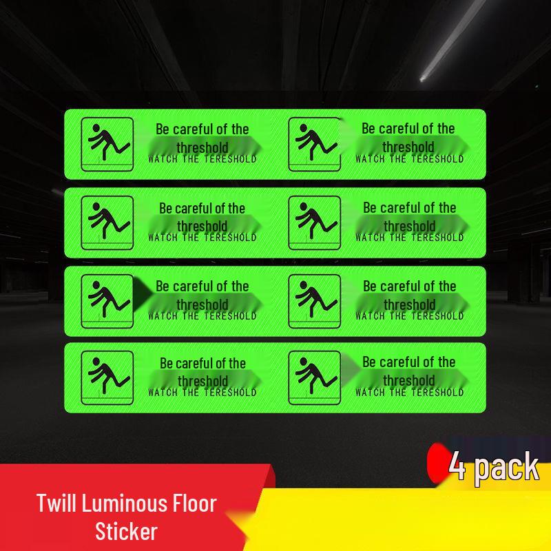 Glow-in-the-Dark Anti-Slip Safety Warning Decal for Slippery Floors