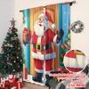 2pcs 2D flat printing Christmas Party Curtain Santa Christmas Versatile Fabric Without Electricity Party Decorations for Holiday