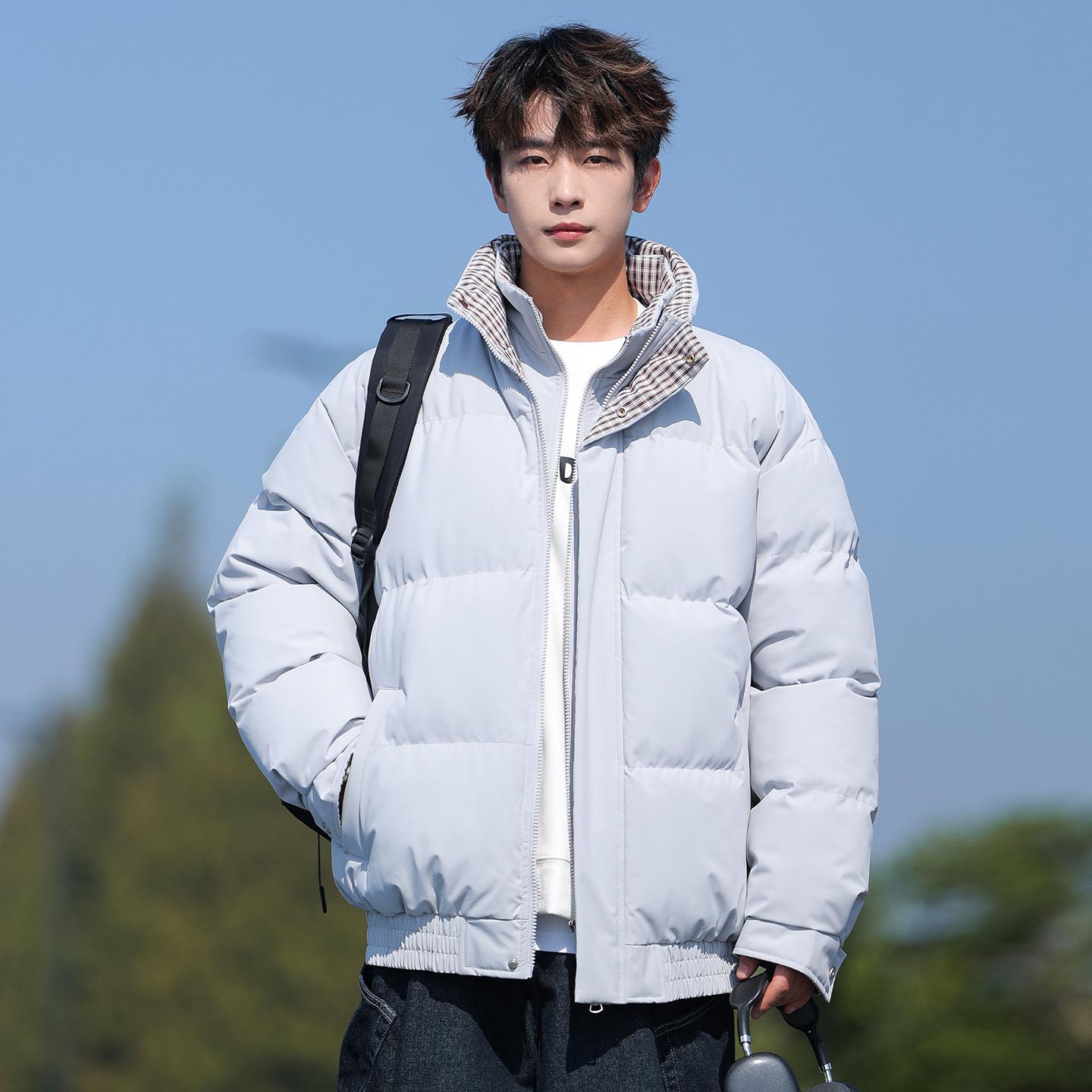Men s Trendy Thickened Cotton Jacket: Winter Casual Outerwear, Fake Two-Piece Design 2XL