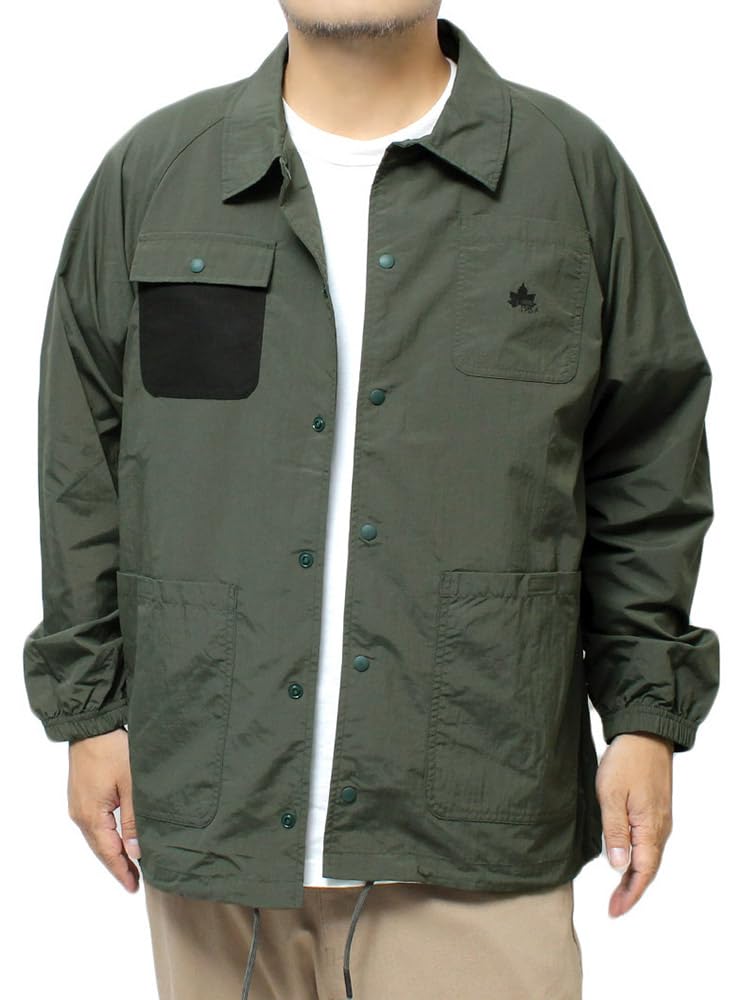 

One Colors LOGOS PARK Men s Nylon Coverall, Sweat-Wicking, Quick-Drying, Outdoor Blouson Jacket, Size 3L, Khaki (47)