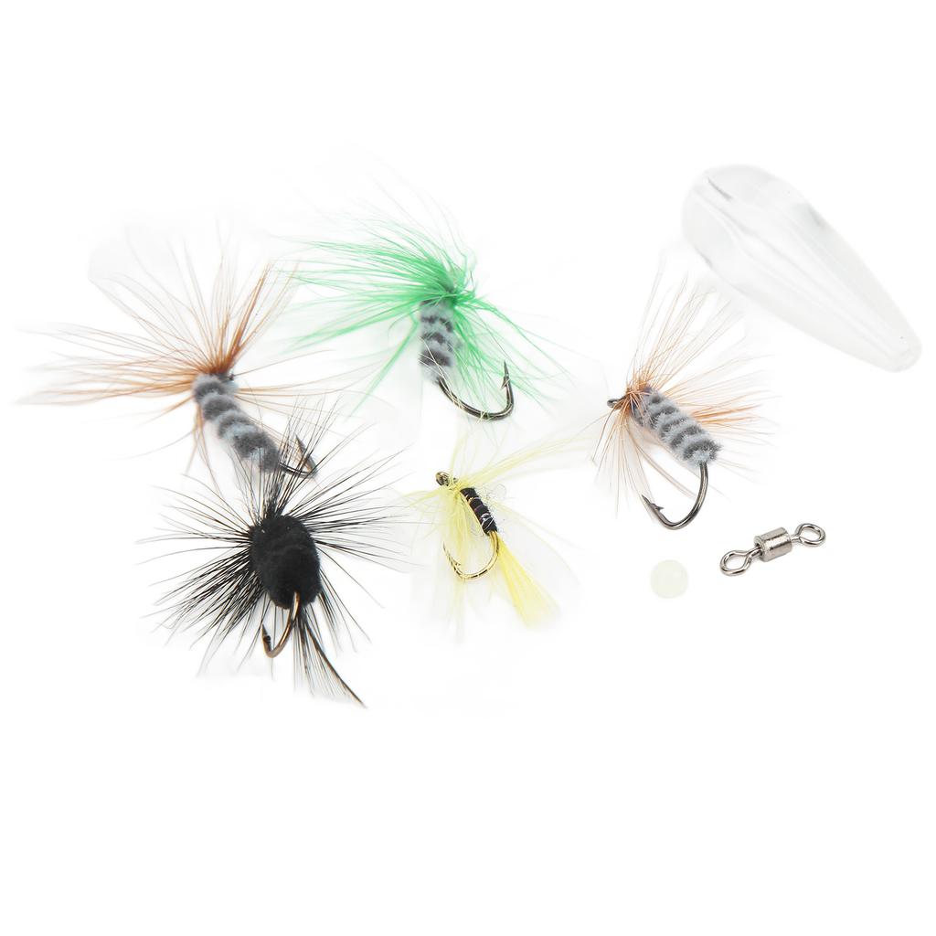 Fly Fishing Flies Kit Fly Fishing Bait Kit with Thrower Hook Swivel Plastic Beads Storage Box