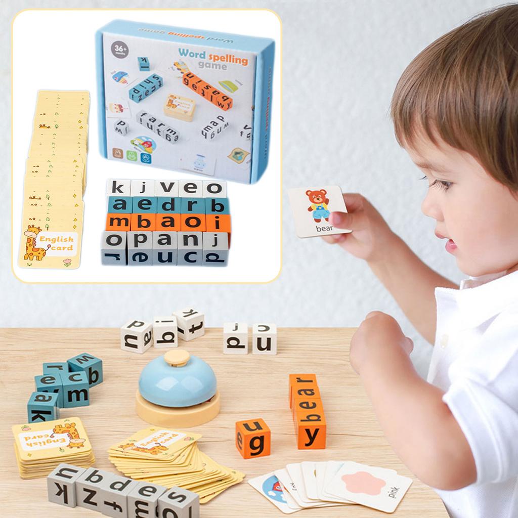 Kids English Spelling Game Parent Child Interactive Alphabets Learning Dices Toy Toddlers Early Education Word Recognition Game
