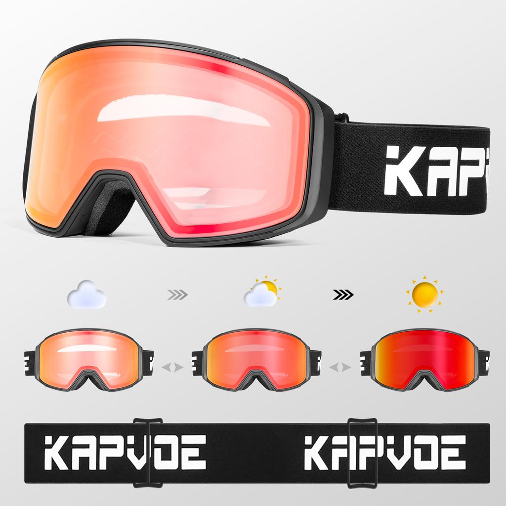 Photochromic UV400 Protection Ski Goggles Sports Mask for Men Women Winter Anti-Fog Snowboarding Goggle Skiing Glasses
