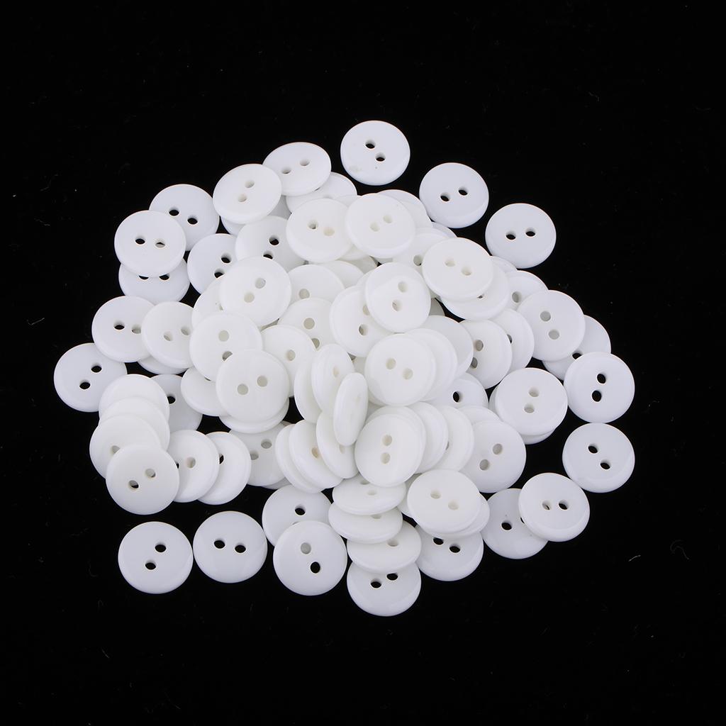 100 Pcs 1 Cm two holes Sewing Flatback Resin Buttons for Sewing Diy Craft