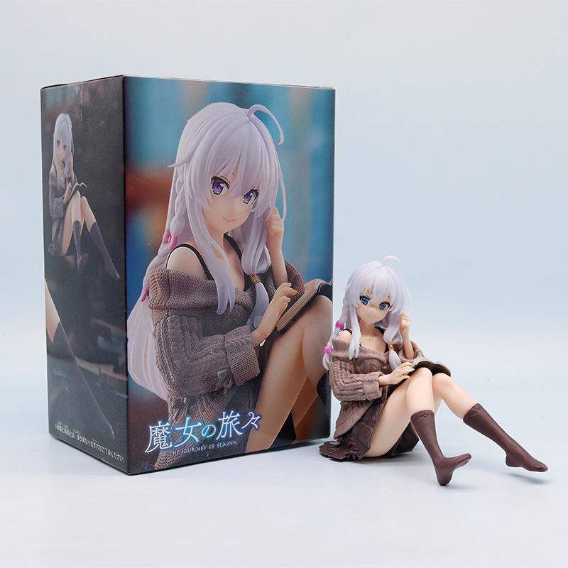 Journey Elaina Anime Figure Knitted Dress Witch Elaina Action Figure Pvc Collection Model Doll Toys for Christmas Gifts