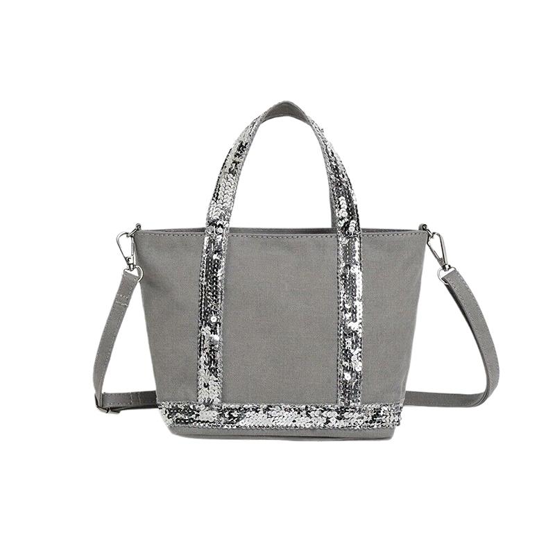 Bolso Tote de Lona Vintage con Lentejuelas Bolso de Hombro de Gran Capacidad Bolso de Mano Versátil para Desplazamientos para Mujeres Regalos