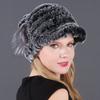 Women's Fashion Warm Rex Rabbit Hair Woven Hat Women's Winter Hat Fur Cap