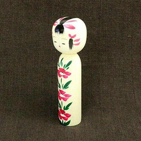Made Japan Japanese Souvenir Kokeshi 15cm (5 Sun) Traditional Craft Handmade Camellia Michinoku