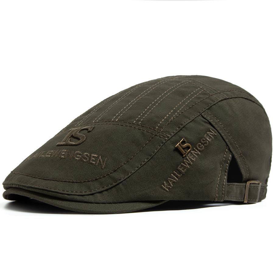 New Men Embroidery Flat Cap Summer Vintage Beret Visor For Male Fashion Casual Newsboy Hat Spring Autumn  Women Caps Adjustable