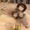 2025 New Year Red Plush Pearl Claw Clip - Stylish Women's Shark Hairpin Accessory for Buns and Hair Styling