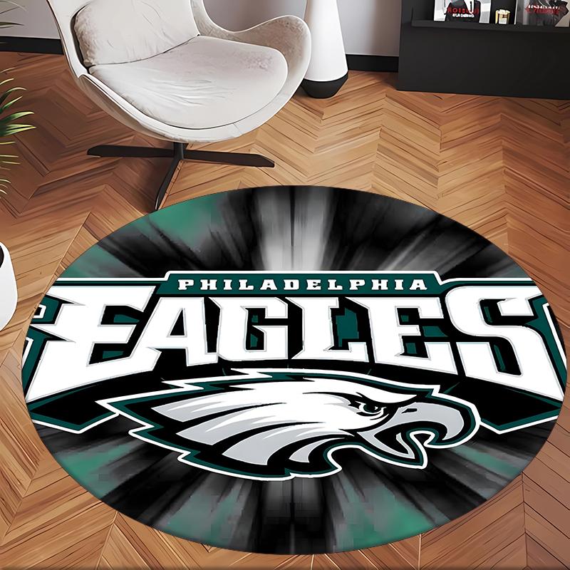 Philadelphia Eagles (1) Round Office Rug Decorative Floor Rug for Office Bedroom Living Room and Home Space