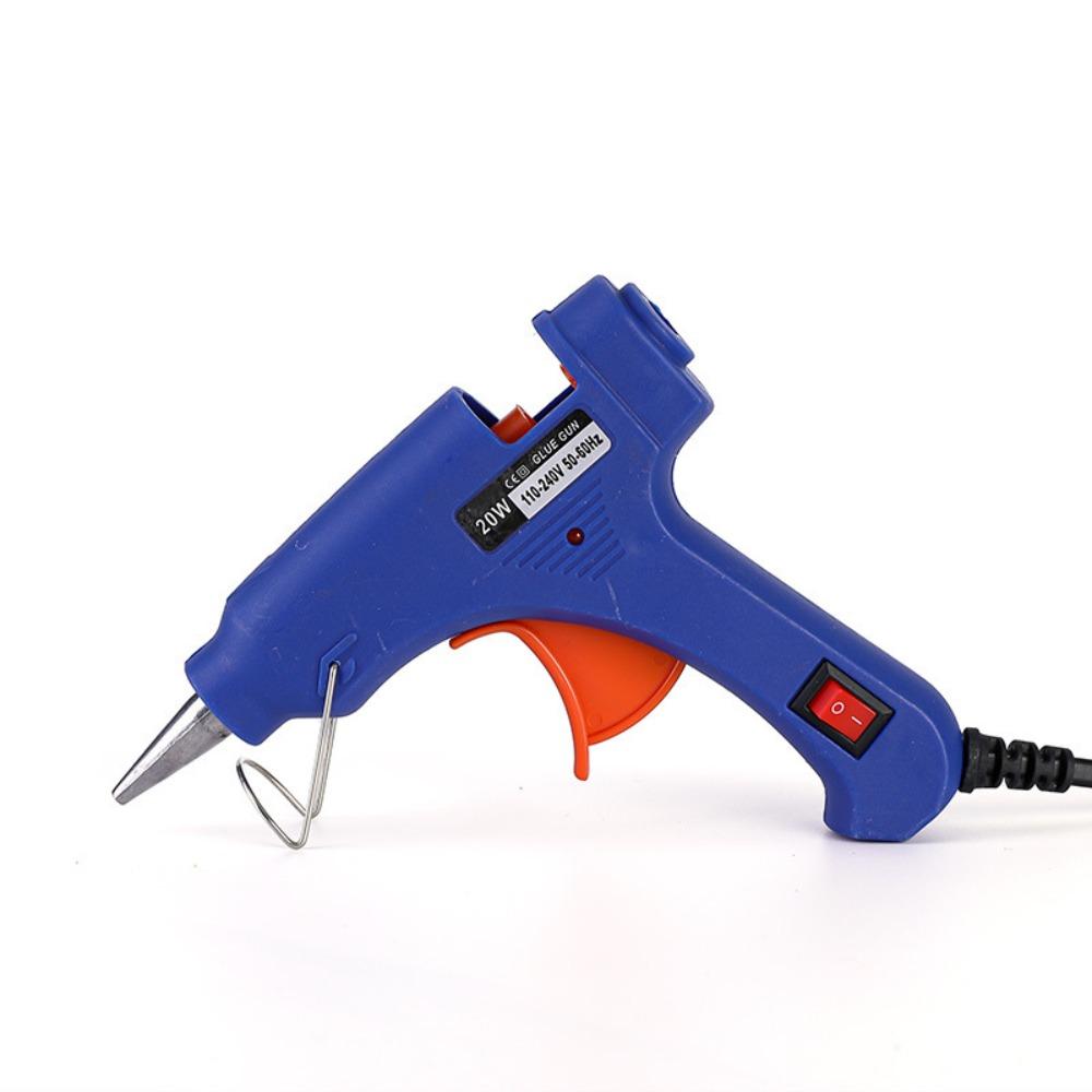 

20 Вт Мини-клеевой пистолет для горячего расплава Бытовой Промышленный Пистолеты Температура Нагрева Термоэлектрический Инструмент для Ремонта Используйте 7 мм Клеевые Стержни EU синий