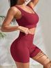Bezešvá souprava na jógu Gymnastika s šortkami Crop Top Sexy podprsenka Dámské kalhoty 2dílná sada Běžecké oblečení na cvičení Fitness oblečení