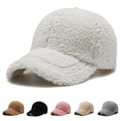 Sűrített Báránygyapjú Baseball Sapka Bolyhos Téli Vízszintes Karimájú Sapka Hip Hop Plüss Snapback Sport
