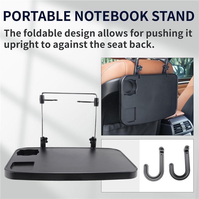N60R-Folding Car Computer Desk Work Table In Car Laptop Stand Food Tray Drink Holder