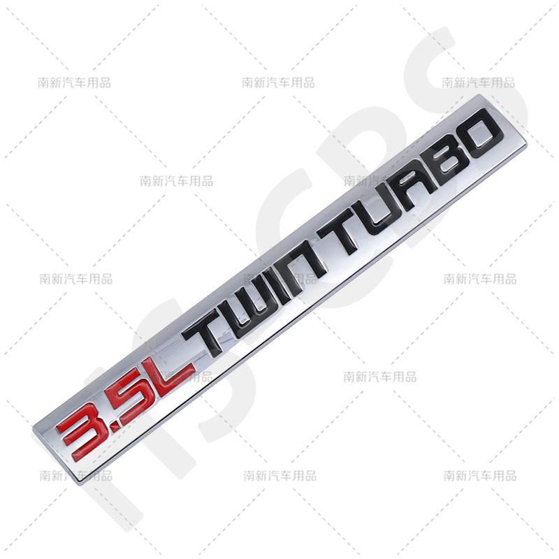 1Pc 3D Metal Twin Turbocharged  Engine Badge 3.5L Twin Turbo Emblem Logo Auto Rear Trunk Decal Stickers Car Styling Accessories