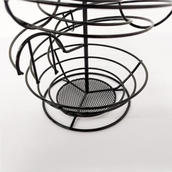 Spiral Egg Holder Kitchen Countertop Fresh Egg Storage Rack Heavy Duty Metal Egg Organizer Skelter Dispenser with Storage Basket